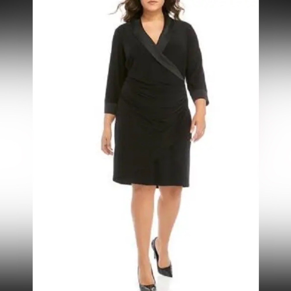NEW JESSICA HOWARD BLACK
PLEATED FAUX WRAP DRESS WOMEN $98